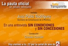 Primer Programa de Salta Transparente: Juan Pablo Rodriguez y sus explicaciones sobre la distribución de la pauta oficial