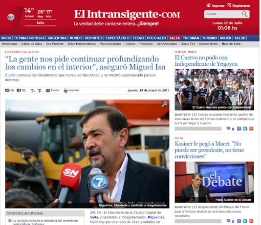 Miguel Isa gastó durante el 2.014, $ 5.954.568 en publicidad en páginas de internet