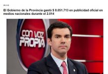 Monitoreo del gasto publicitario del Gobierno de la Provincia – año 2.014