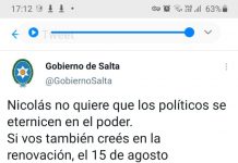 Gustavo Saenz usa una cuenta oficial del Gobierno para hacer campaña
